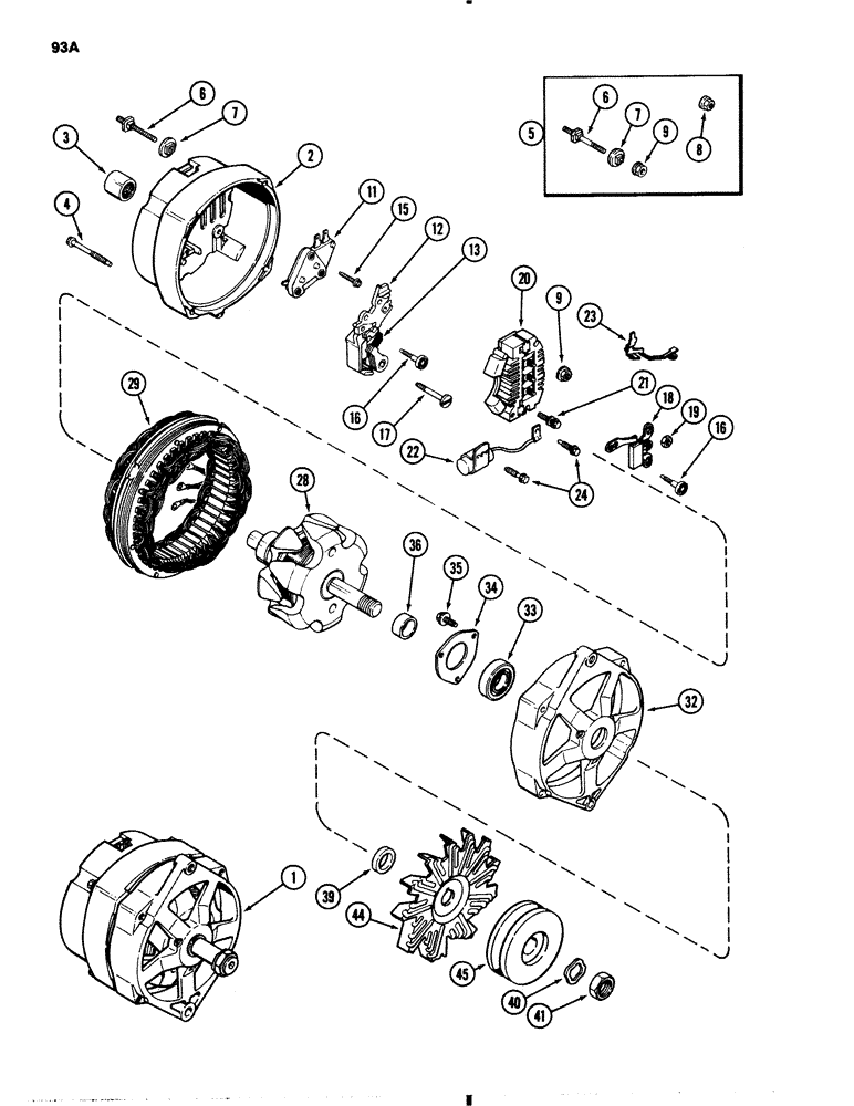 Схема запчастей Case IH 1845B - (093A) - A46932 ALTERNATOR (04) - ELECTRICAL SYSTEMS