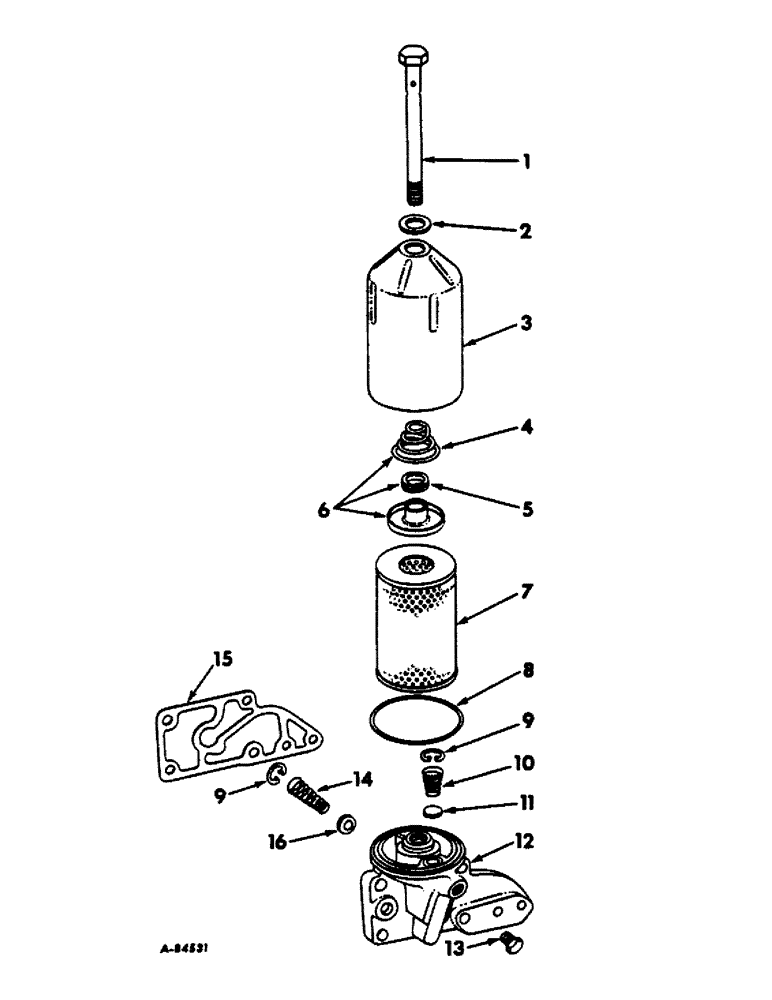 Схема запчастей Case IH 2606 - (072) - LUBRICATION SYSTEM, OIL FILTER, DIESEL ENGINES WITH SERIAL NO. 16027 AND ABOVE Lubrication System