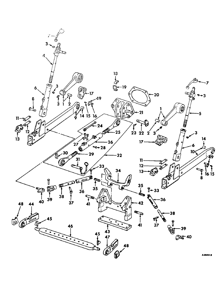Схема запчастей Case IH 706 - (K-12) - DRAWBARS AND HITCHES, THREE POINT HITCH Drawbars & Hitches