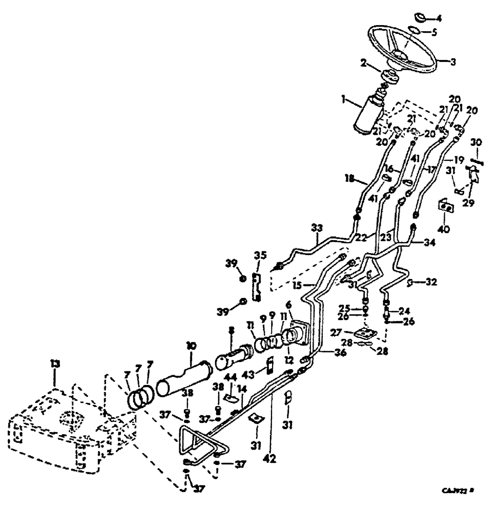 Схема запчастей Case IH 966 - (10-13) - HYDRAULICS, POWER STEERING, 766, 966, 1066, 1466 & HYDRO 100 TRACTOR W/ TRICYCLE FRONT UPPER BOLSTER (07) - HYDRAULICS