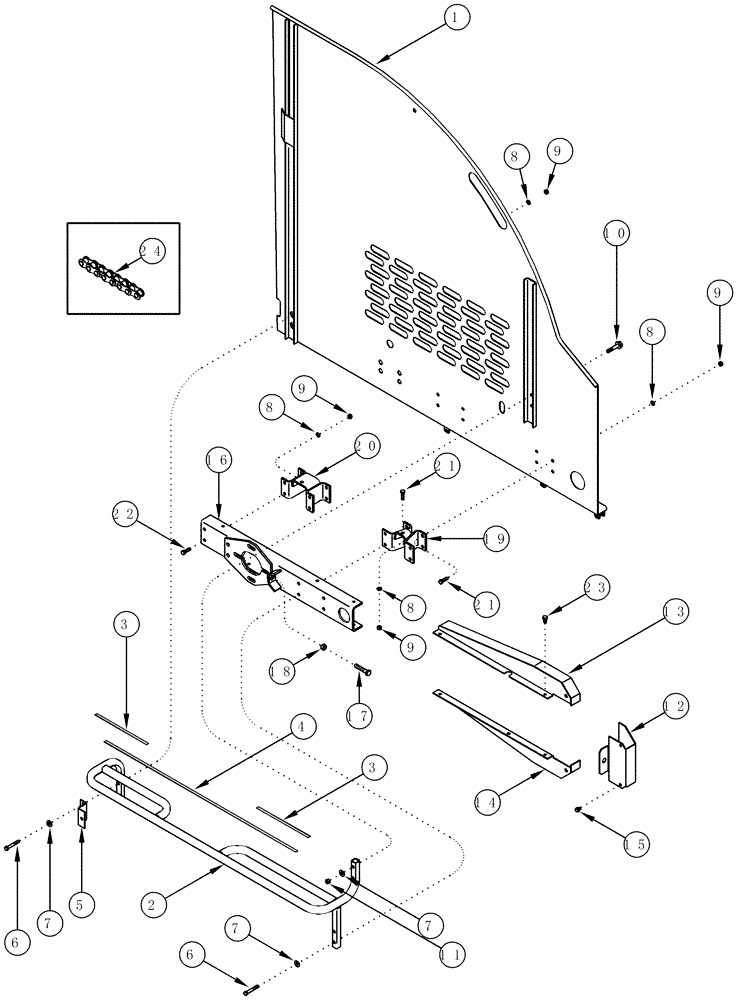Схема запчастей Case IH CPX610 - (09D-18A) - BASKET DOOR - STEP, DRIVE MOTOR SUPPORT AND COVERS (16) - BASKET
