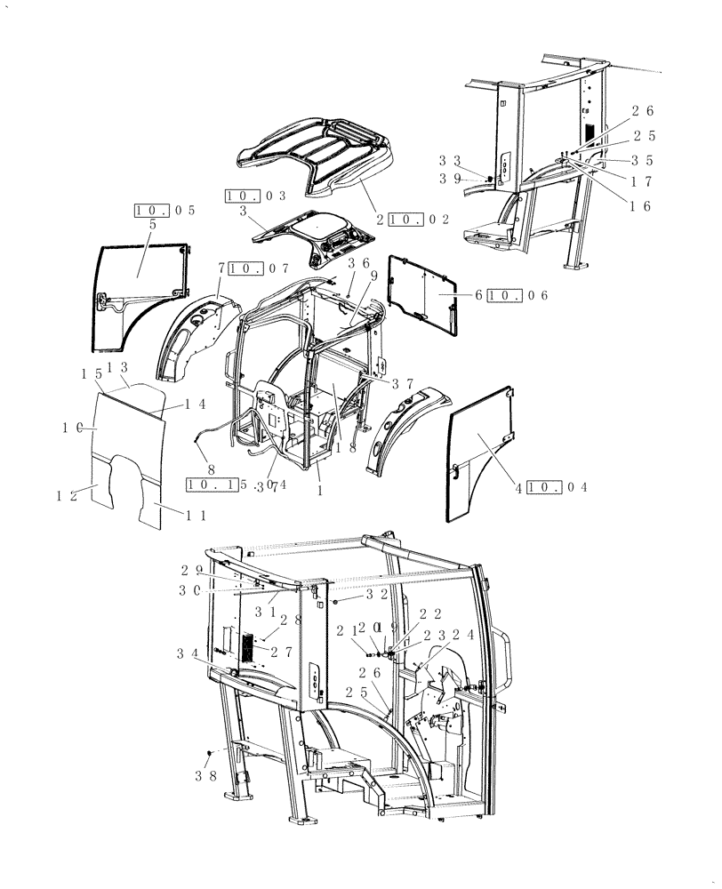 Схема запчастей Case IH FARMALL 55 - (10.01) - CAB (10) - OPERATORS PLATFORM/CAB