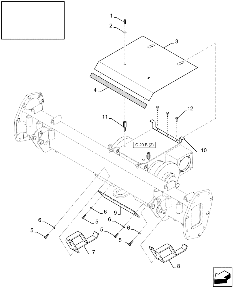 Схема запчастей Case IH AFX8010 - (D.10.A.40.01[2]) - GEARBOX AND BRAKE PROTECTIONS D - Travel