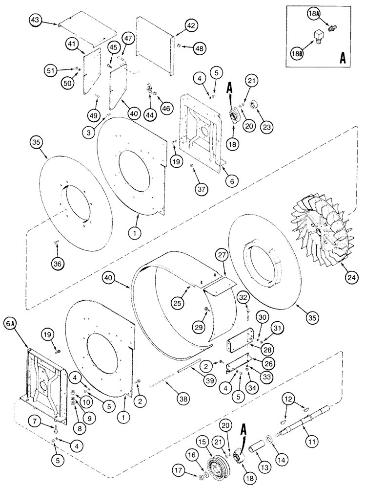 Схема запчастей Case IH CPX610 - (09C-04) - FRONT FAN - BSN JJC0250100 (15) - HANDLING SYSTEM