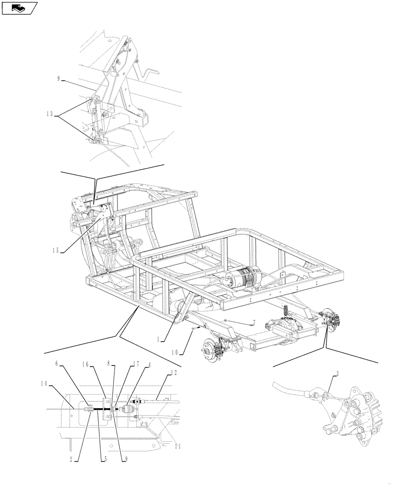 Схема запчастей Case IH SCOUT XL - (33.110.01[02]) - PARK BRAKE SYSTEM - 2-SEATER (33) - BRAKES & CONTROLS