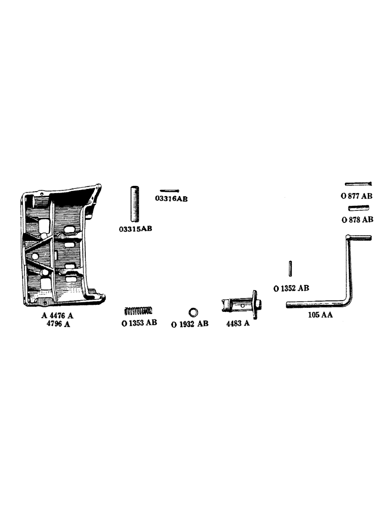 Схема запчастей Case IH LE - (66) - STARTING CRANK AND RADIATOR BRACKET 