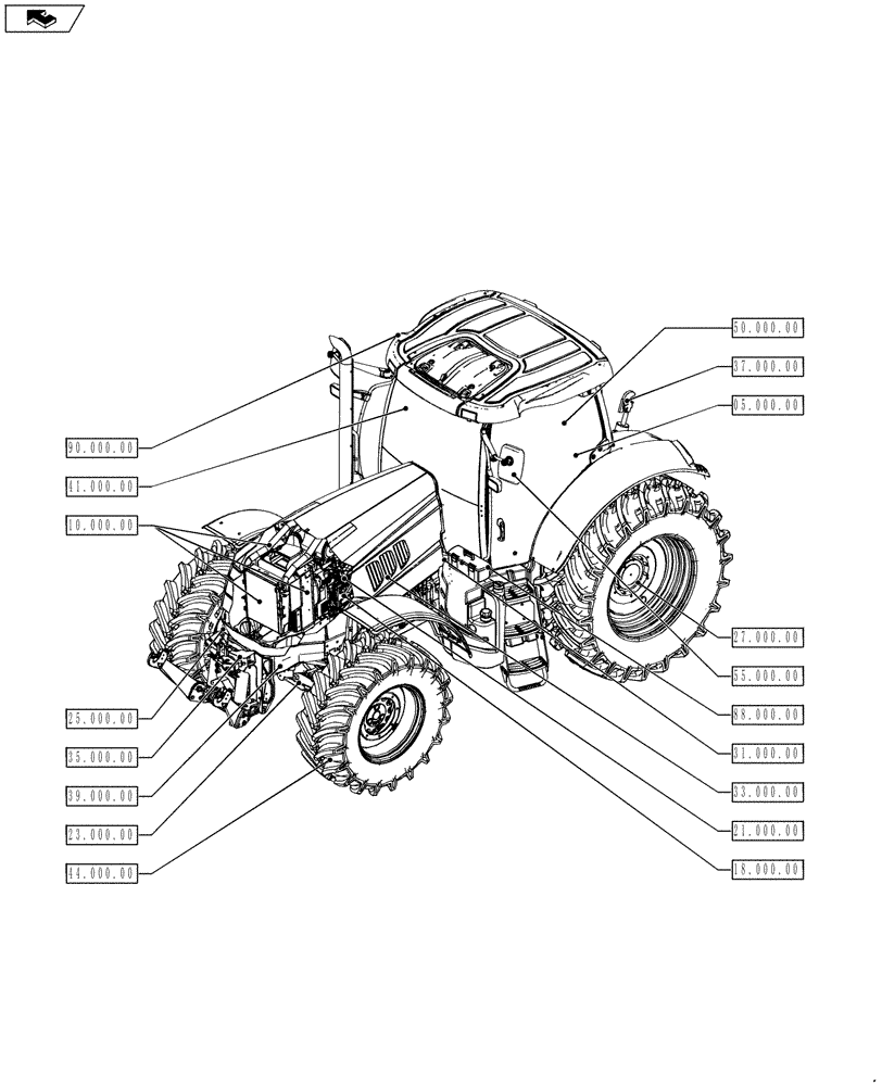 Схема запчастей Case IH PUMA 200 - (00.000.00) - PICTORIAL INDEX - MAIN SECTIONS (00) - GENERAL & PICTORIAL INDEX