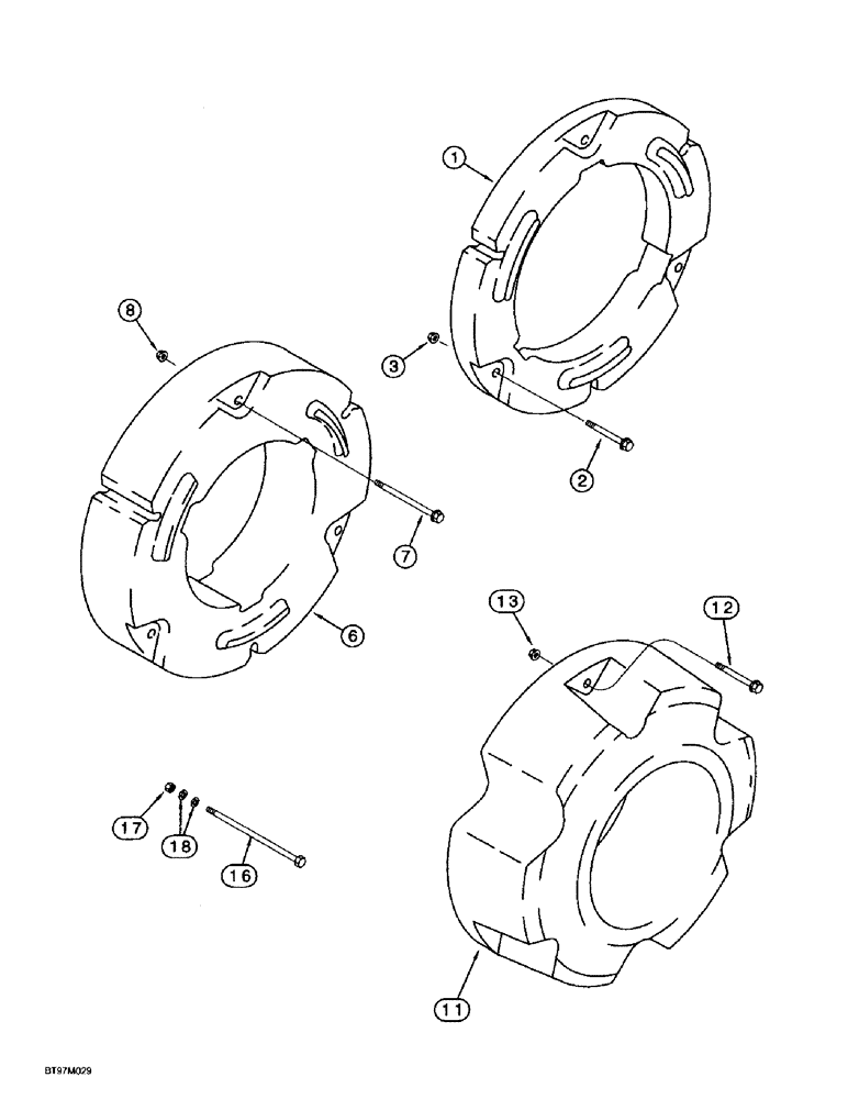 Схема запчастей Case IH MX200 - (6-134) - REAR WHEEL WEIGHTS (06) - POWER TRAIN