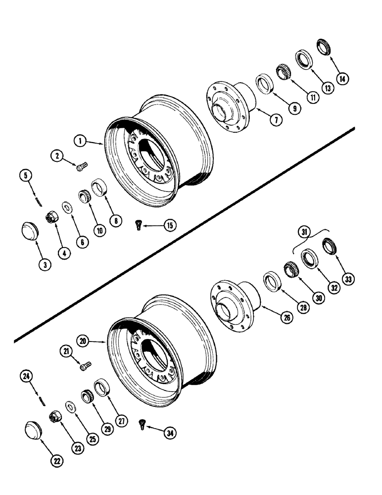 Схема запчастей Case IH 1896 - (5-138) - FRONT WHEEL AND HUB, 8 BOLT HUB (05) - STEERING