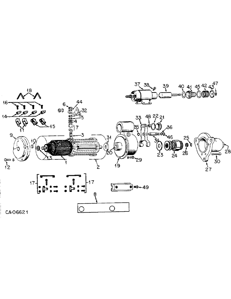 Схема запчастей Case IH 4166 - (08-15) - ELECTRICAL, CRANKING MOTOR, DELCO REMY, 4166 WITH SERIAL NO. 12232 AND ABOVE, ALL 4186 TRACTORS (06) - ELECTRICAL