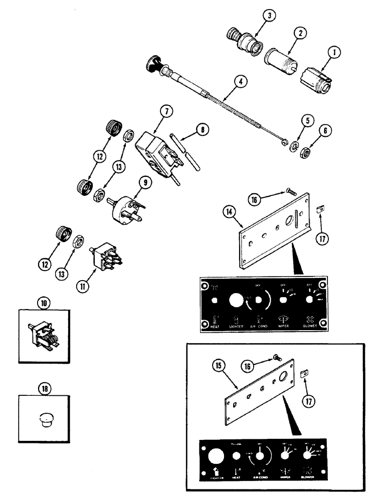 Схема запчастей Case IH 2290 - (9-598) - CAB, CONTROLS AND PANEL (09) - CHASSIS/ATTACHMENTS
