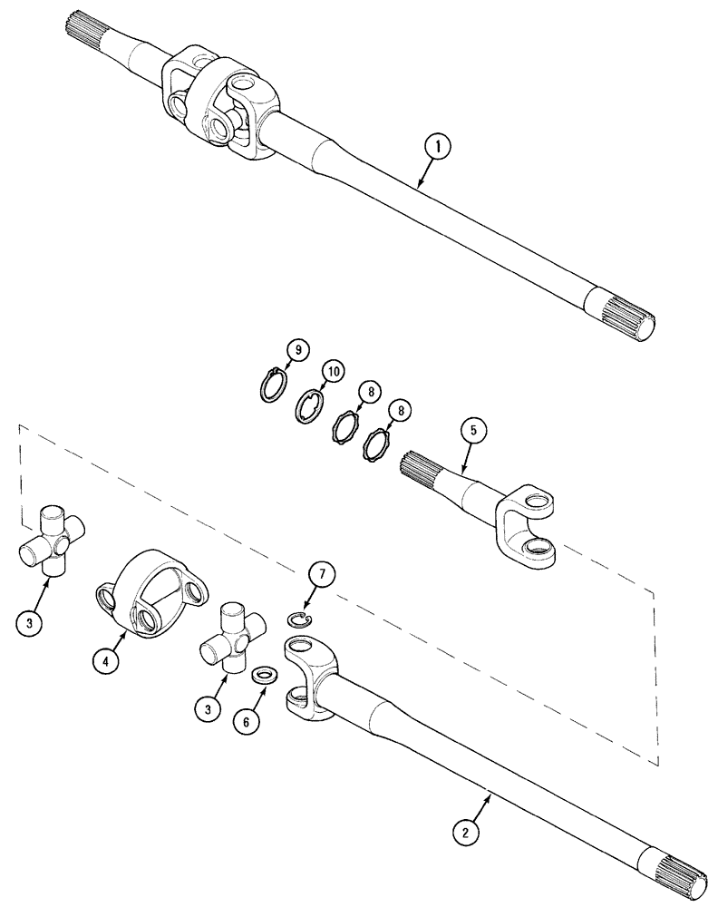 Схема запчастей Case IH MX150 - (05-28) - DRIVE SHAFT (25) - FRONT AXLE SYSTEM