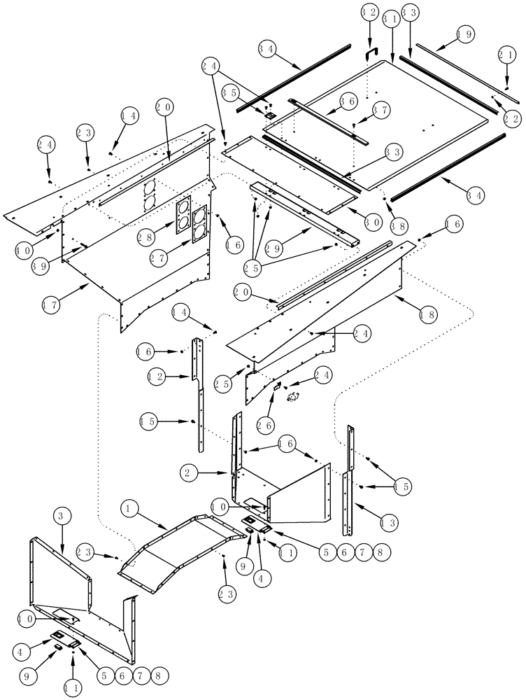 Схема запчастей Case IH CPX610 - (09C-21) - AIR TUNNEL - BSN JJC0250100 (15) - HANDLING SYSTEM