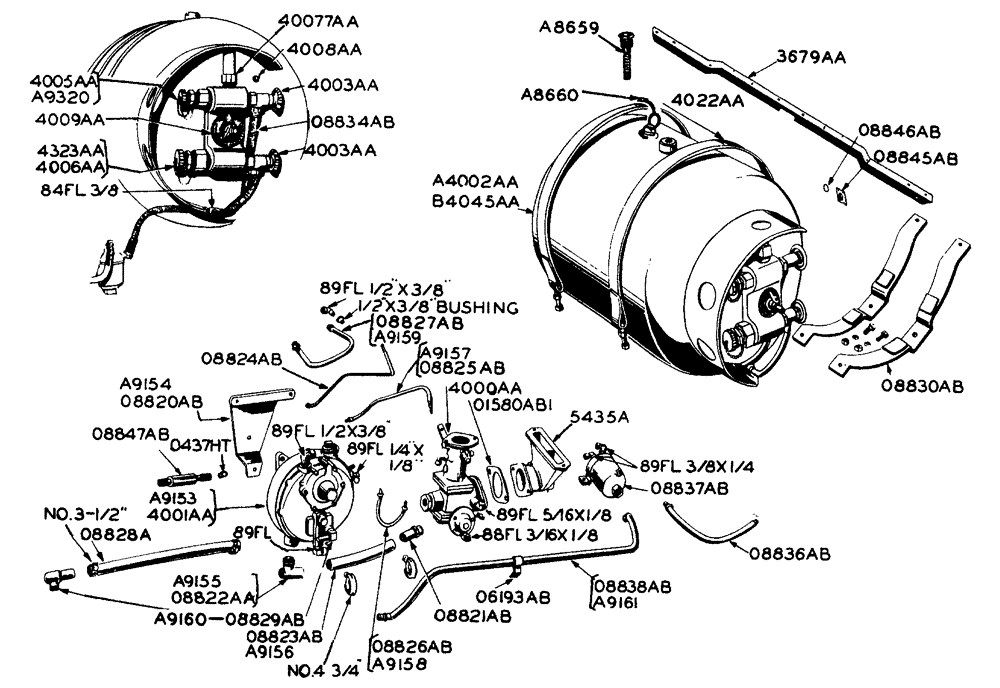 Схема запчастей Case IH LA-SERIES - (030) - LP-GAS EQUIPMENT (03) - FUEL SYSTEM