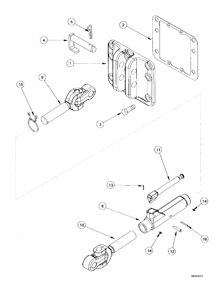 Схема запчастей Case IH MX240 - (9-116) - TOP LINK, HITCH, MX200, MX220, MX240, MX270, N.A. ONLY (09) - CHASSIS/ATTACHMENTS