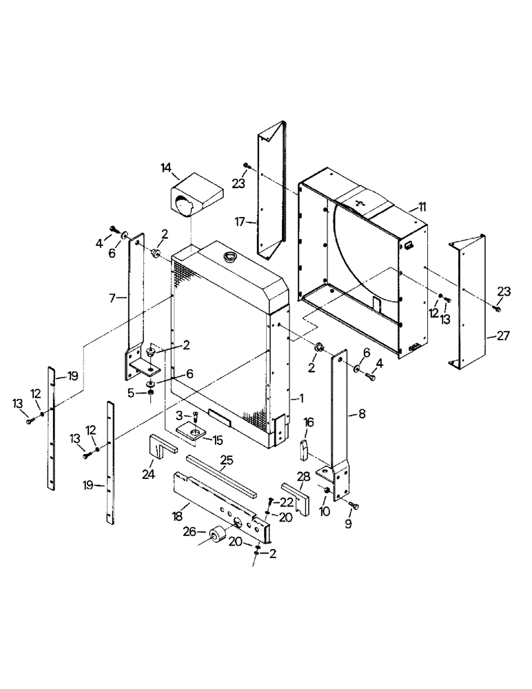 Схема запчастей Case IH KR-1280 - (04-12) - RADIATOR MOUNTING (04) - Drive Train