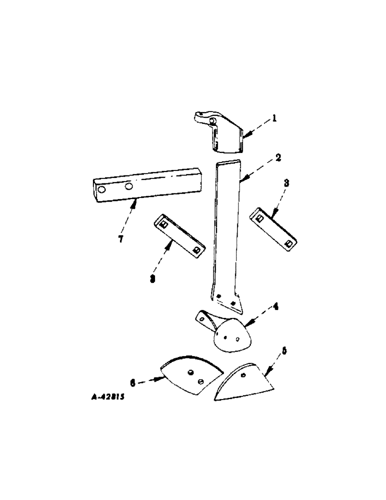 Схема запчастей Case IH 4-F43 - (B-08[A]) - STATIONARY JOINTERS, ONE PER FURROW 