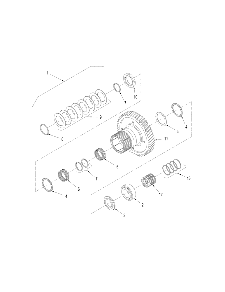 Схема запчастей Case IH STEIGER 435 - (06-57[02]) - POWER SHIFT TRANSMISSION - FIFTH SHAFT ASSEMBLY (06) - POWER TRAIN