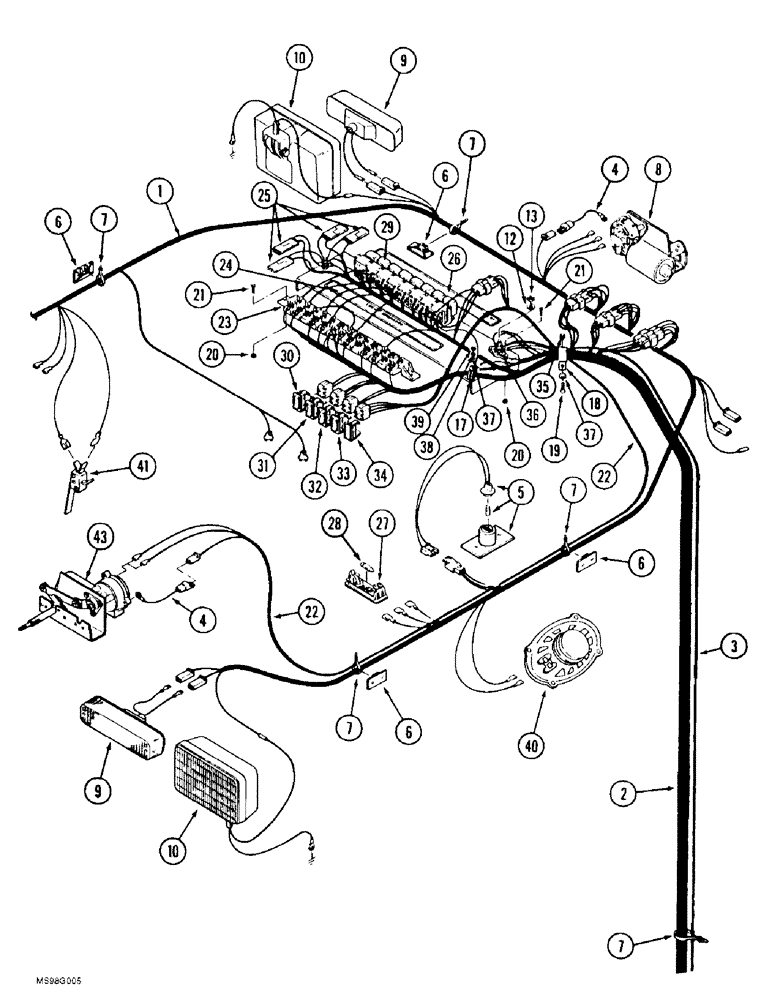 Схема запчастей Case IH 9380 QUADTRAC - (4-004) - OVERHEAD CAB HARNESS (04) - ELECTRICAL SYSTEMS