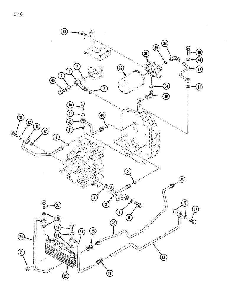 Схема запчастей Case IH 1120 - (8-16) - HYDRAULIC LINES, HYDROSTATIC TRANSMISSION (08) - HYDRAULICS