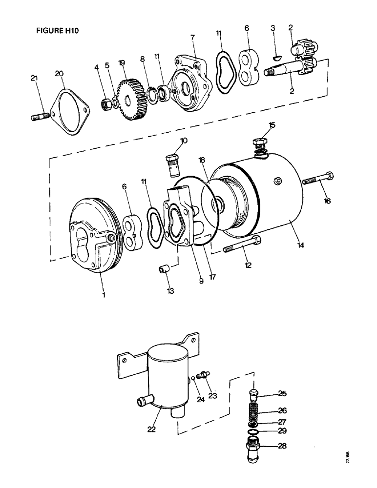 Схема запчастей Case IH 1412 - (H10-1) - STEERING AND FRONT AXLE, STEERING PUMP AND RESERVOIR, [A]1410,1410Q,1410SK,1412,1412Q,1412SK[B]1412G Steering & Front Axle