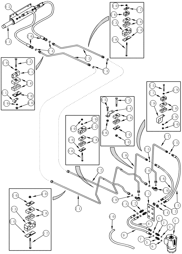 Схема запчастей Case IH CPX610 - (05-03) - HYDRAULICS STEERING (04) - STEERING