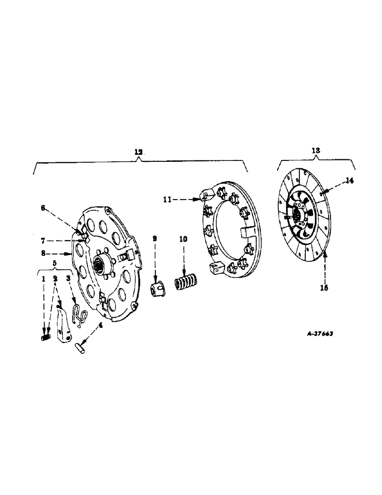 Схема запчастей Case IH 300 - (212) - CHASSIS, CLUTCH, 10-1/2 INCH, IH (12) - CHASSIS