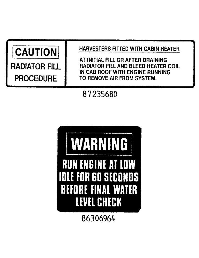 Схема запчастей Case IH 7000 - (00-C) - SAFETY DECALS (00) - GENERAL