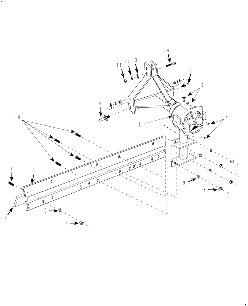 Схема запчастей Case IH WORK EZ 72SM - (002) - STANDARD DUTY REAR BLADE - MAIN ASSEMBLY 