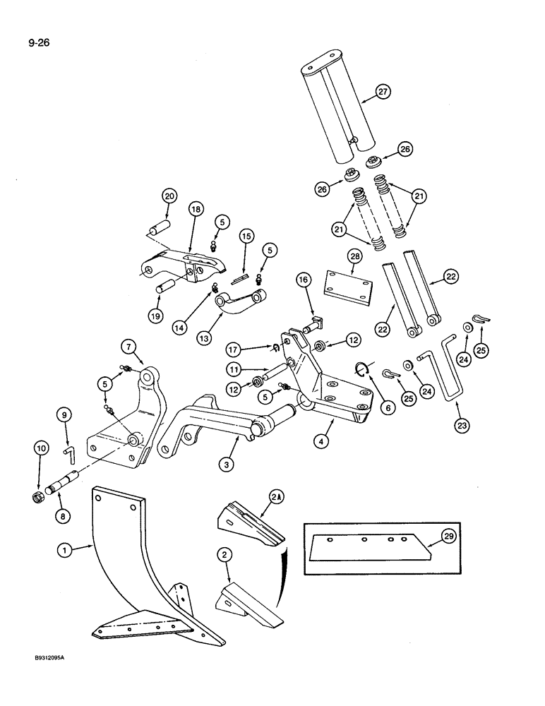 Схема запчастей Case IH 14 - (9-26) - AUTOMATIC SHANK STUBBLE MULCH UNIT, 14 SUBSOIL CHISEL (09) - CHASSIS/ATTACHMENTS