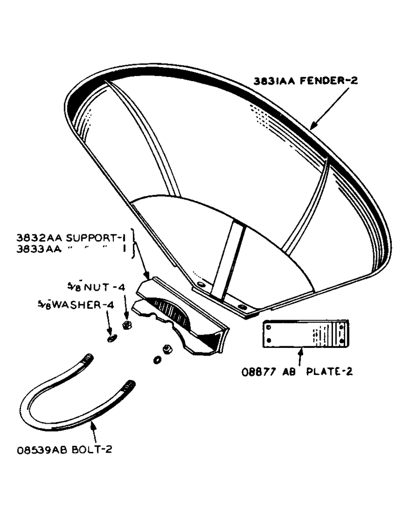 Схема запчастей Case IH SC-SERIES - (073) - REAR WHEEL FENDERS, FOR SC TRACTOR (06) - POWER TRAIN