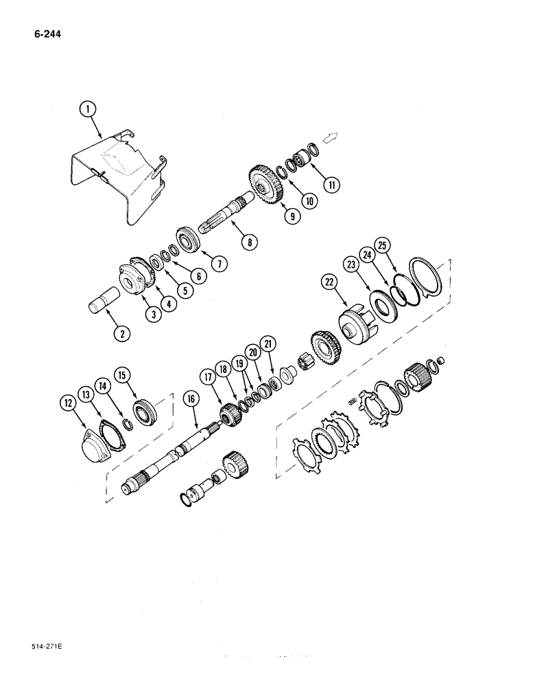 Схема запчастей Case IH 385 - (6-244) - INDEPENDENT POWER TAKE OFF, SINGLE SPEED (06) - POWER TRAIN