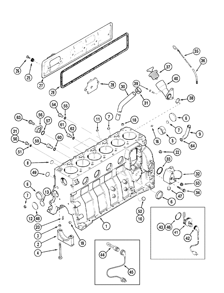Схема запчастей Case IH MX120 - (02-26) - CYLINDER BLOCK (02) - ENGINE