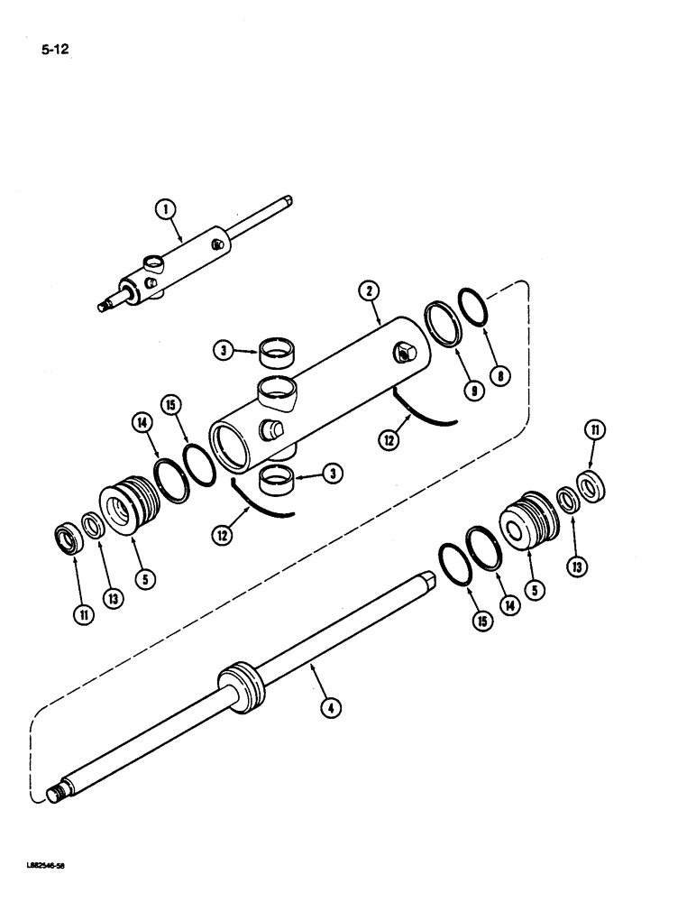 Схема запчастей Case IH 1822 - (5-12) - POWER STEERING CYLINDER, 1822 COTTON PICKER (04) - STEERING