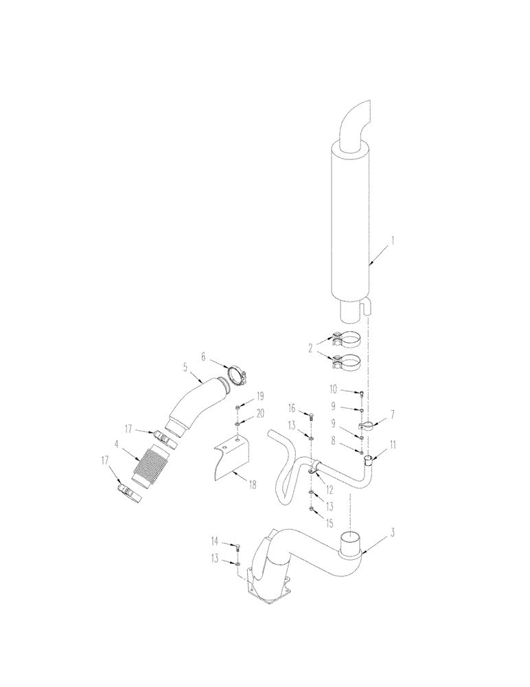 Схема запчастей Case IH STX325 - (02-08) - EXHAUST SYSTEM (02) - ENGINE