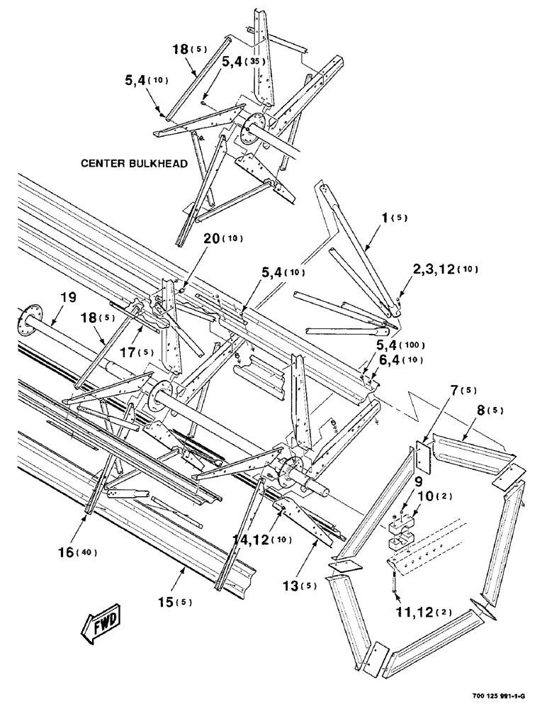 Схема запчастей Case IH 8220 - (2-24) - REEL ASSEMBLY, LEFT HALF 35 FOOT, SERIAL NUMBER CFH0067001 THRU CFH0067003 (58) - ATTACHMENTS/HEADERS