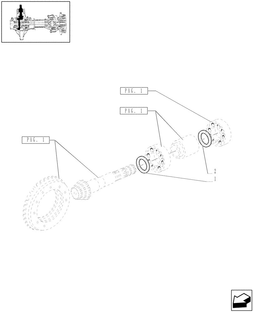 Схема запчастей Case IH JX90 - (1.40. 7/06[02]) - (VAR.539) CLASS 2 FRONT AXLE WITH 2ND STEERING CYLYNDER & LIMITED SLIP (3OKHPH) - BEVEL GEAR PAIR (04) - FRONT AXLE & STEERING