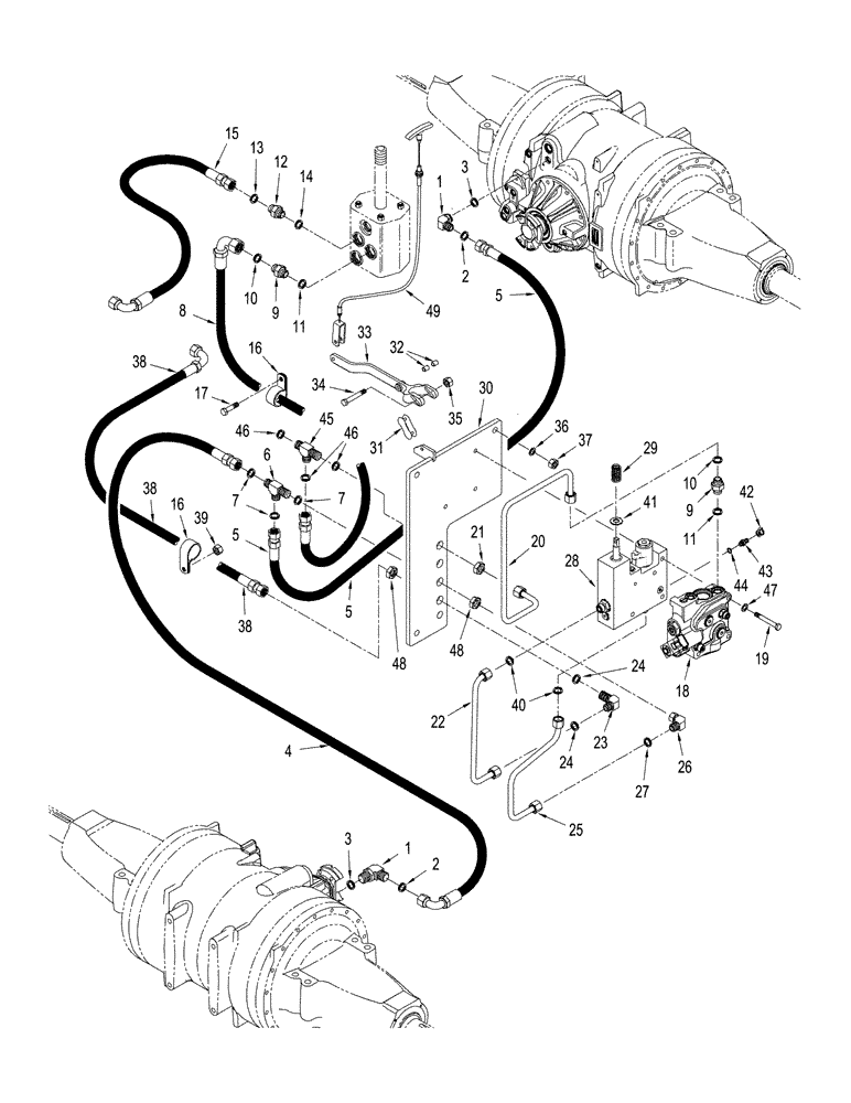 Схема запчастей Case IH STX375 - (07-07) - 500 SERIES AXLE - PARK BRAKE CIRCUIT, WITHOUT DIFFERENTIAL LOCK, BSN JEE0102001, WHEEL TRACTOR (07) - BRAKES
