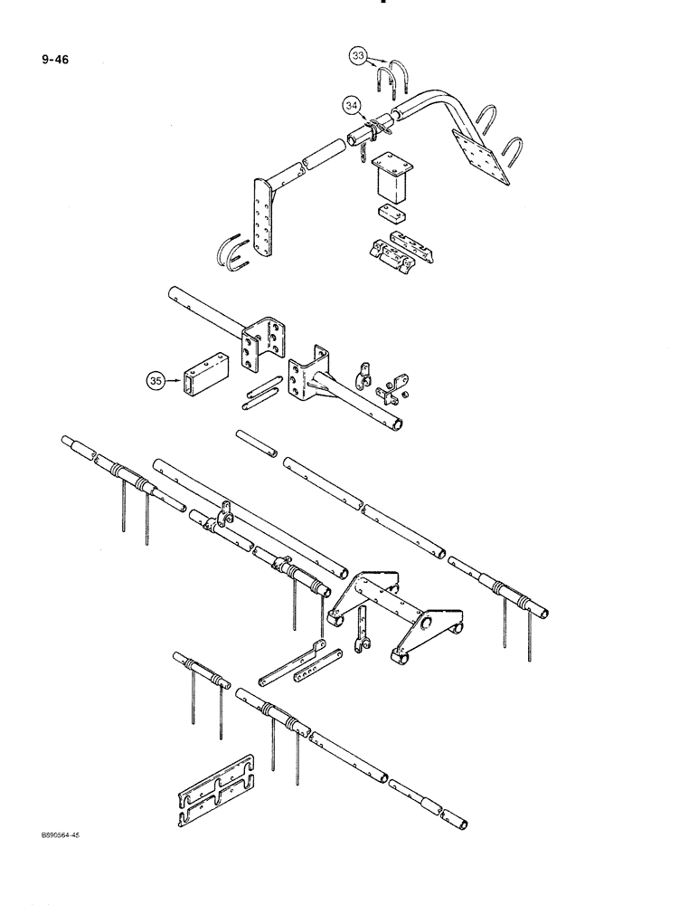 Схема запчастей Case IH 350 - (9-46) - MULCHER ATTACHMENT, UNITS BUILT PRIOR TO 1980 (09) - CHASSIS/ATTACHMENTS