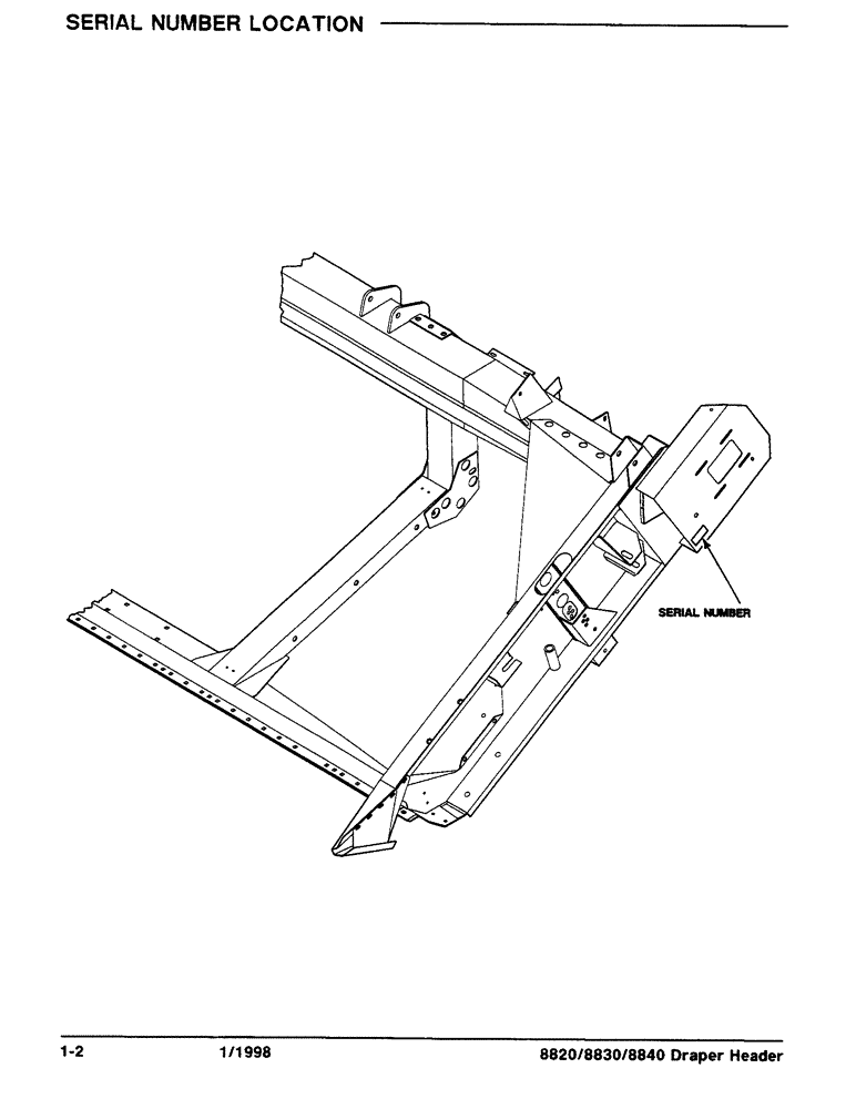 Схема запчастей Case IH 8840 - (1-2) - SERIAL NUMBER LOCATION (00) - GENERAL & PICTORIAL INDEX