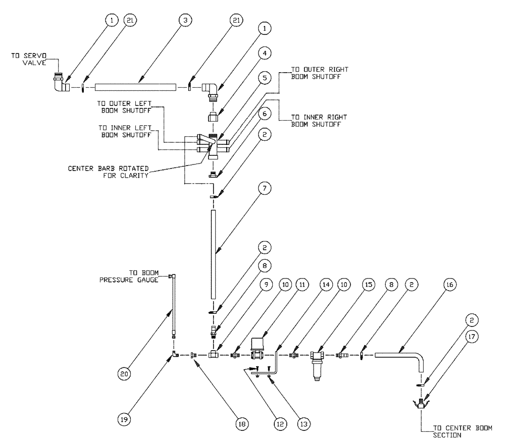 Схема запчастей Case IH PATRIOT XL - (09-040) - 75 5-BOOM SHUTOFF CENTER BOOM Liquid Plumbing