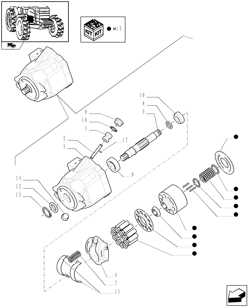 Схема запчастей Case IH PUMA 195 - (1.32.8/ A) - CCLS PUMP - BREAKDOWN (03) - TRANSMISSION