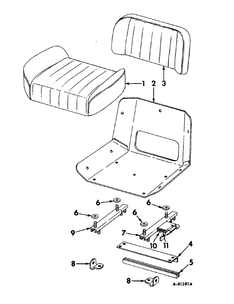 Схема запчастей Case IH 2424 - (156) - SEAT AND SUPPORTS, SEAT Seat & Supports
