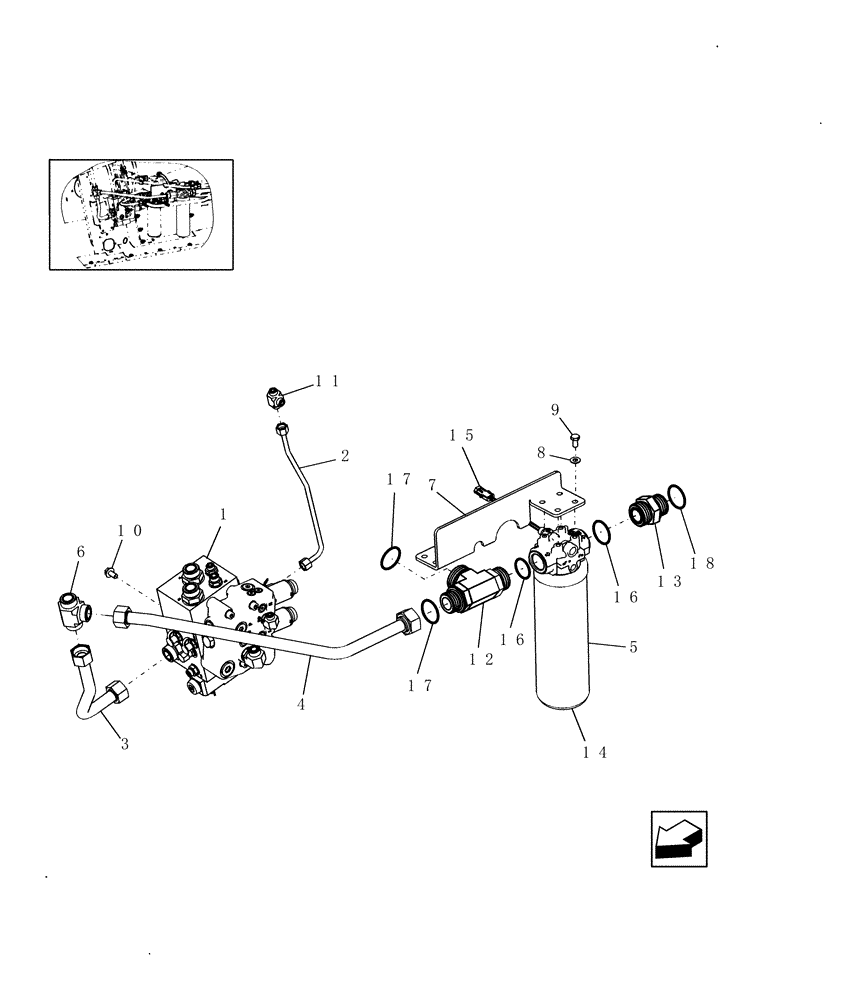 Схема запчастей Case IH 9010 - (35.204.11) - FILTERS AND MAIN STACK VALVE (35) - HYDRAULIC SYSTEMS