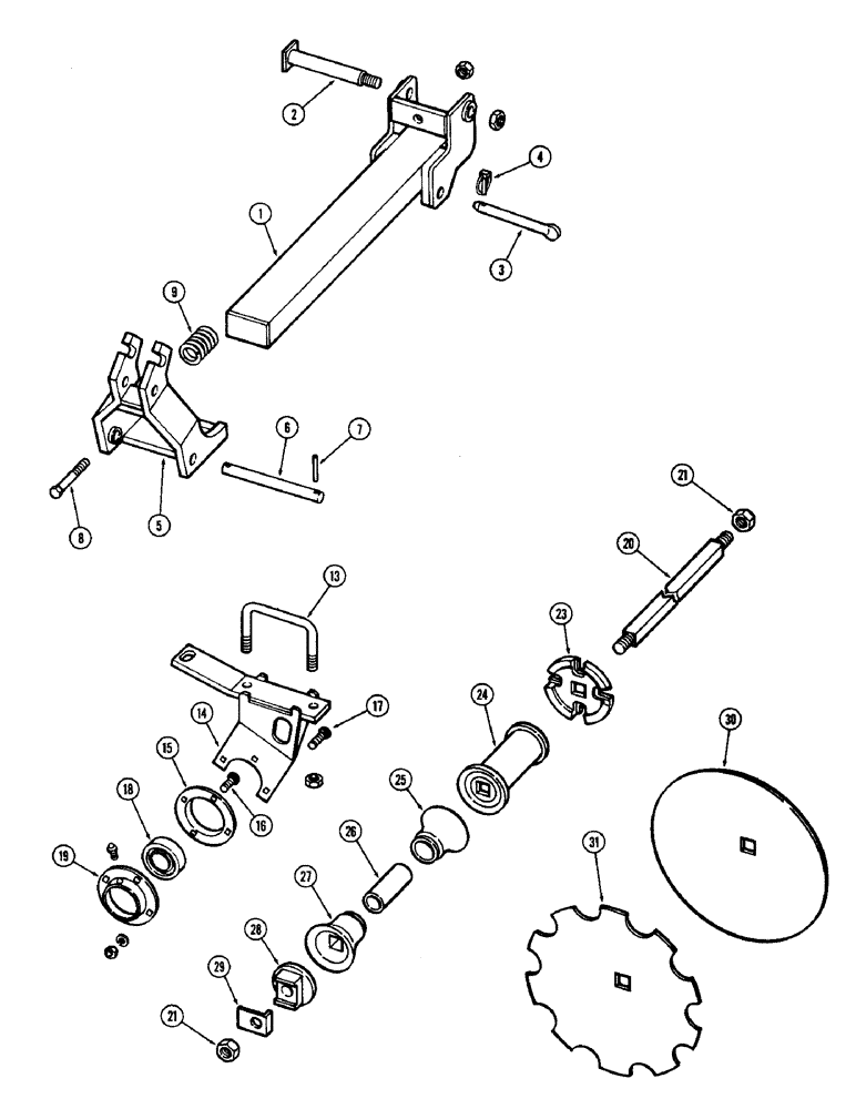 Схема запчастей Case IH F21H - (100) - 5 BLADE WING GANG, FRONT RIGHT, 7 INCH SPACING, F21H, F21H-7-214 
