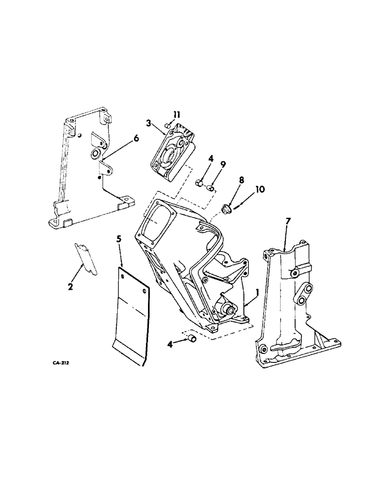 Схема запчастей Case IH 706 - (J-19) - STEERING MECHANISM, STEERING GEAR AND SELECTOR SUPPORT Steering Mechanism