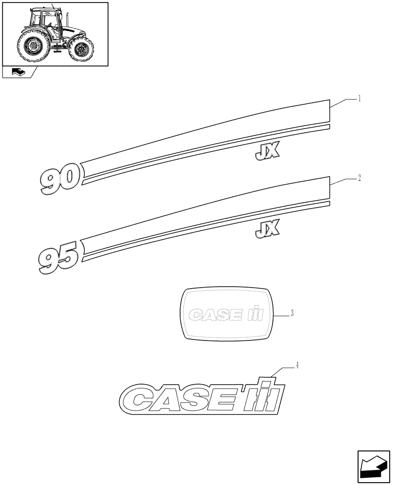 Схема запчастей Case IH FARMALL 95 - (1.98.2) - MODEL IDENTIFICATION DECALS (13) - DECALS