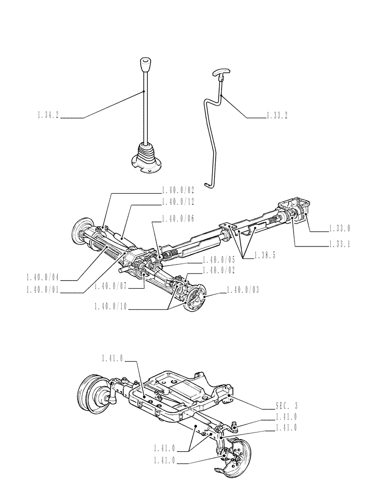Схема запчастей Case IH JX90 - (SEC. 04) - FRONT AXLE (00) - GENERAL