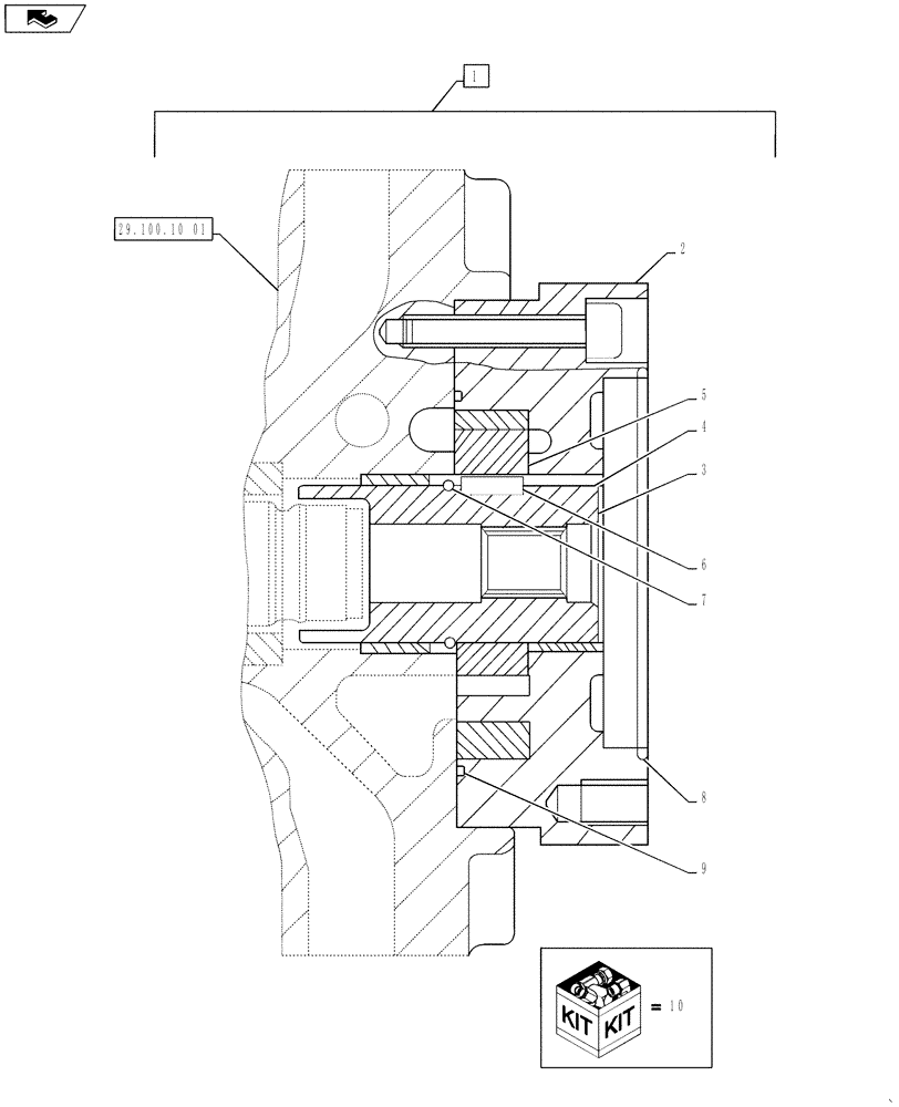 Схема запчастей Case IH 3230 - (29.100.10[08]) - LH HYDROSTATIC PUMP, INTERNAL GEAR ASSEMBLY, BSN YCT032640 (29) - HYDROSTATIC DRIVE