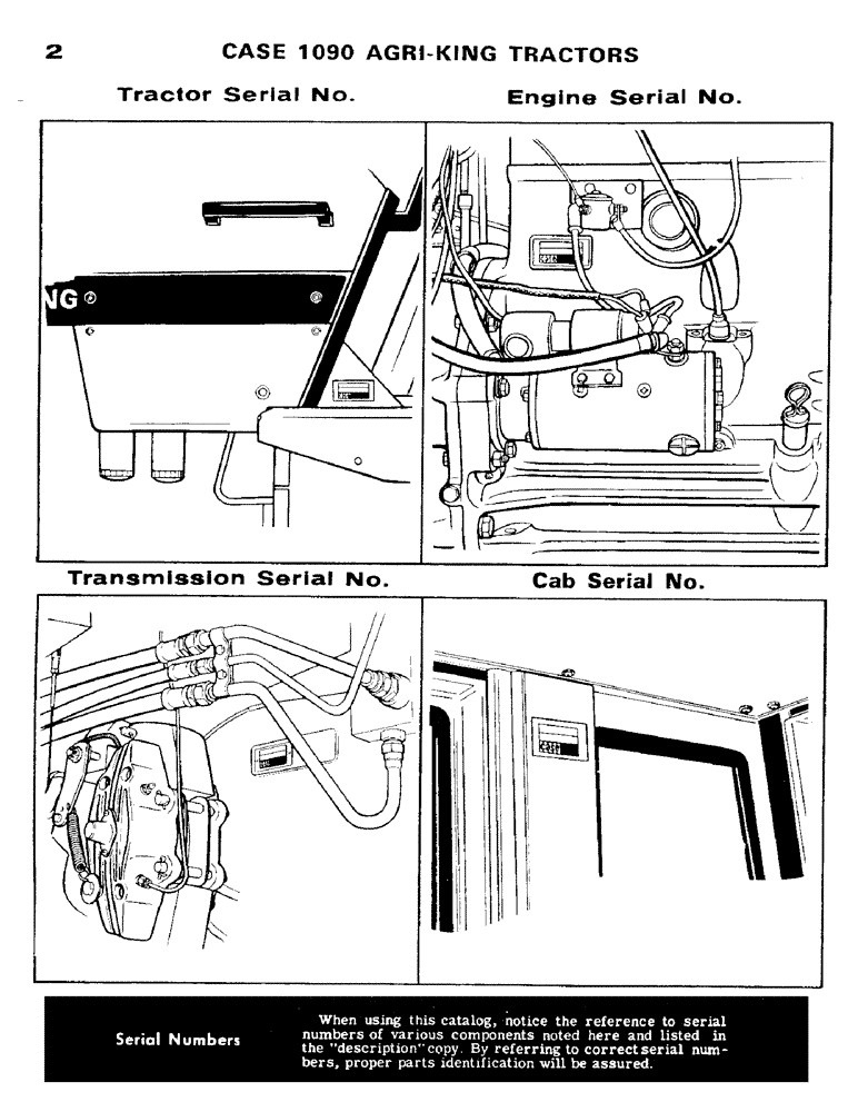 Схема запчастей Case IH 1090 - (002) - SERIAL NUMBERS (00) - PICTORIAL INDEX